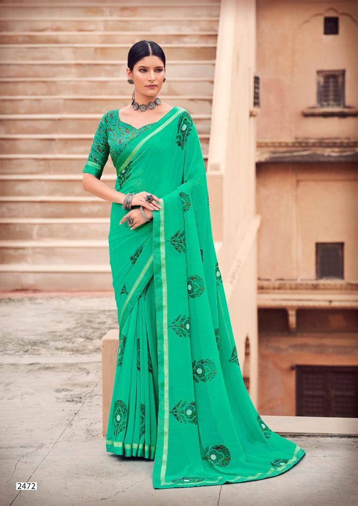 Kashvi Sunheri Ethnic Wear Printed Fancy Georgette Saree Collection